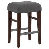 Naser Gray and Dark Walnut Upholstered Counter Stool, Set of 2 from Coaster - Luna Furniture