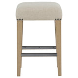 Naser Upholstered Counter Stool Beige and Light Oak (Set of 2) from Coaster - Luna Furniture