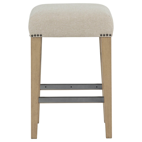 Naser Beige and Light Oak Upholstered Counter Stool, Set of 2 from Coaster - Luna Furniture
