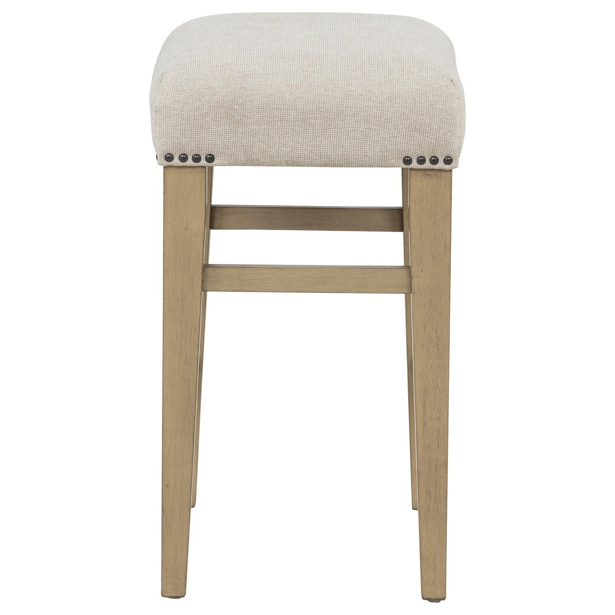 Naser Beige and Light Oak Upholstered Counter Stool, Set of 2
