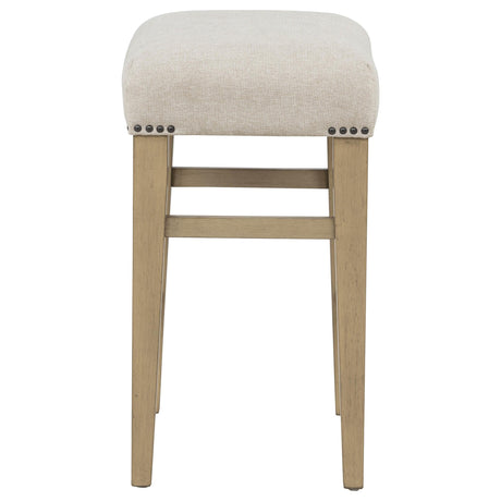 Naser Beige and Light Oak Upholstered Counter Stool, Set of 2 from Coaster - Luna Furniture