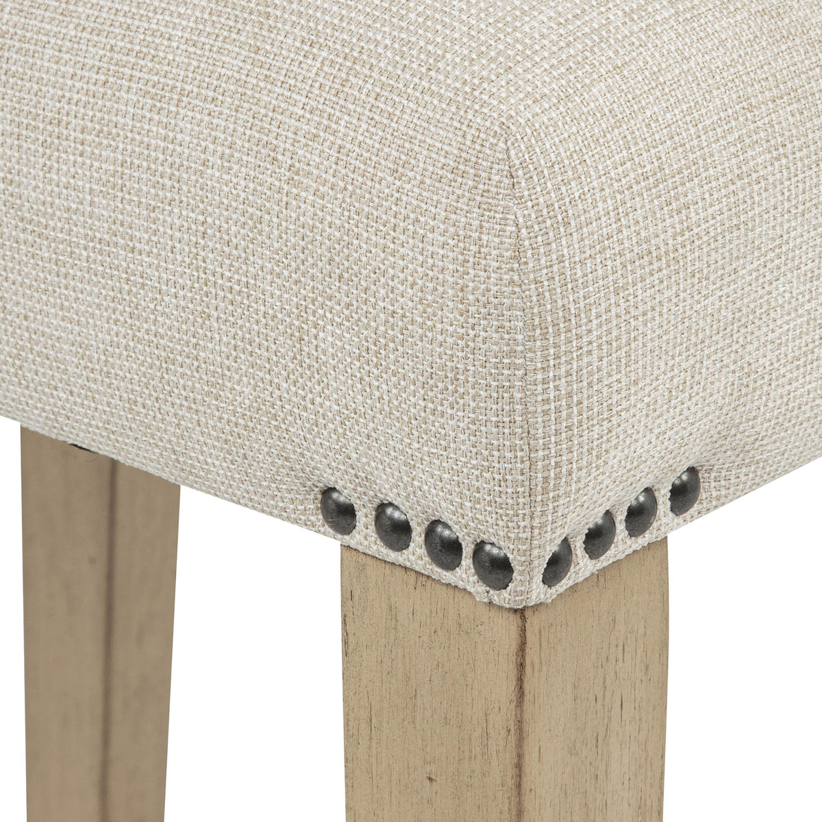 Naser Beige and Light Oak Upholstered Counter Stool, Set of 2
