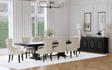 Florence Antique Black Rectangular Planked Wood Top Pedestal Dining Table from Coaster - Luna Furniture