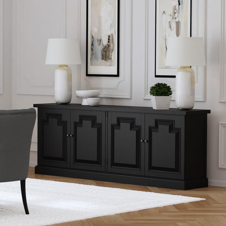 Florence Antique Black 4-Door Dining Sideboard Buffet Cabinet from Coaster - Luna Furniture