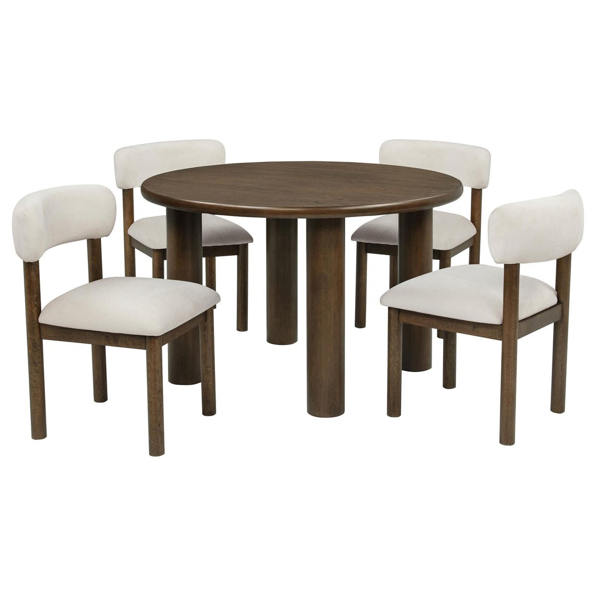 Faulkner Cream 5-Piece 48" Round Dining Set from Coaster - Luna Furniture