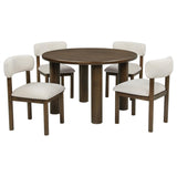 Faulkner Cream 5-Piece 48" Round Dining Set from Coaster - Luna Furniture