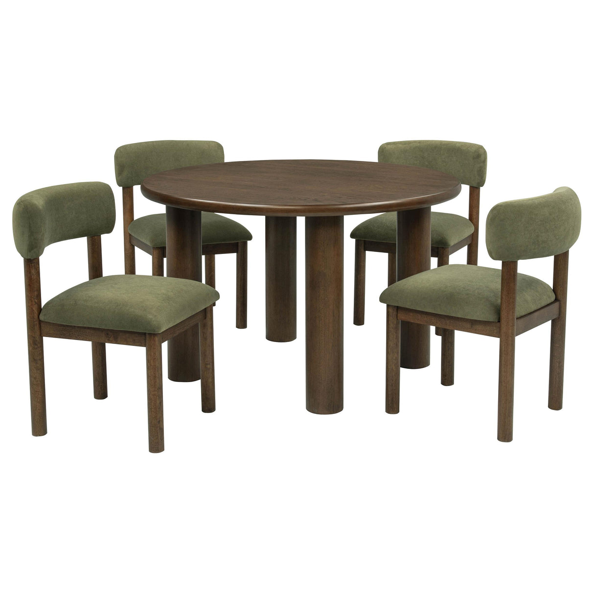Faulkner Moss Green 5-Piece 48-inch Round Dining Set from Coaster - Luna Furniture