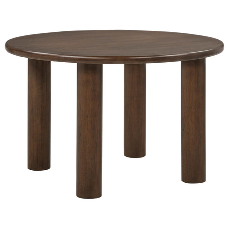Faulkner Brown Oak 48-inch Round Wood Dining Table from Coaster - Luna Furniture