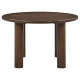 Faulkner Brown Oak 48-inch Round Wood Dining Table from Coaster - Luna Furniture