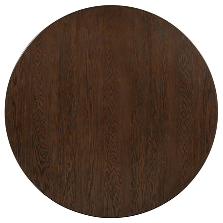 Faulkner Brown Oak 48-inch Round Wood Dining Table from Coaster - Luna Furniture