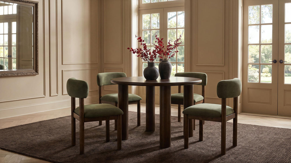 Faulkner Brown Oak 48-inch Round Wood Dining Table