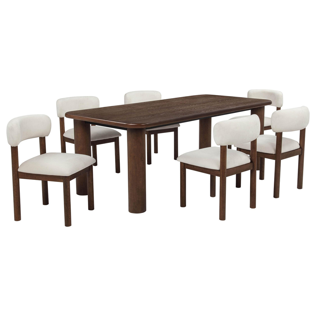 Faulkner 7-piece 84-inch Extension Dining Set Cream from Coaster - Luna Furniture