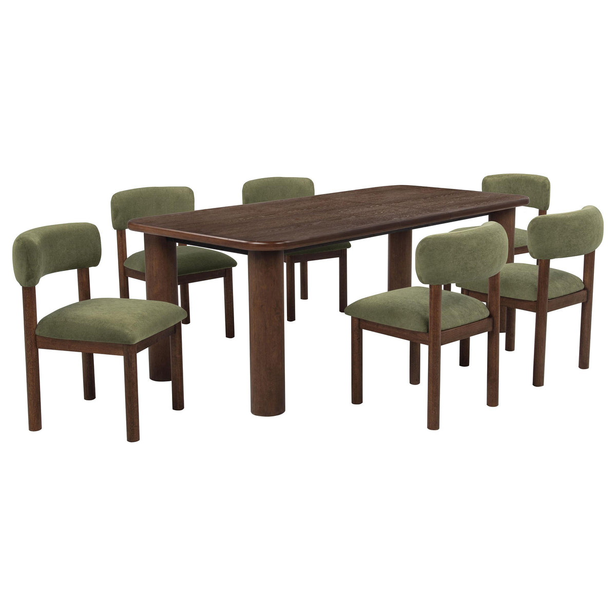 Faulkner 7-piece 84-inch Extension Dining Set Moss Green from Coaster - Luna Furniture