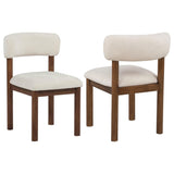 Faulkner Cream/Brown Oak Upholstered Dining Side Chair, Set of 2
