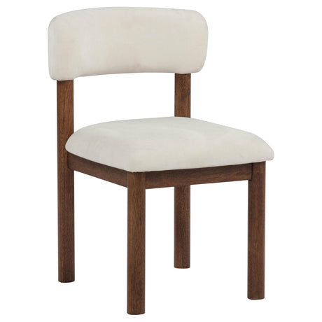 Faulkner Cream/Brown Oak Upholstered Dining Side Chair, Set of 2 from Coaster - Luna Furniture