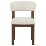 Faulkner Cream / Brown Oak Upholstered Dining Side Chair (Set of 2) from Coaster - Luna Furniture