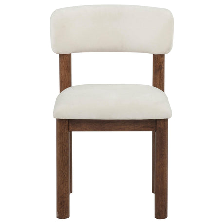 Faulkner Cream/Brown Oak Upholstered Dining Side Chair, Set of 2 from Coaster - Luna Furniture