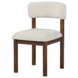 Faulkner Cream/Brown Oak Upholstered Dining Side Chair, Set of 2