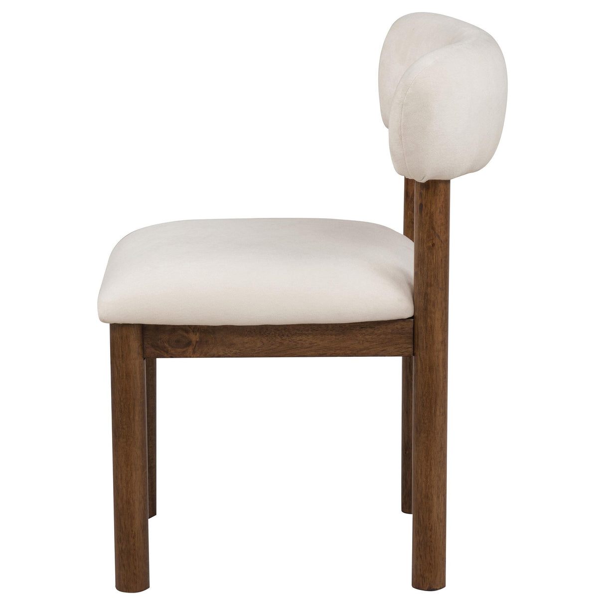 Faulkner Cream/Brown Oak Upholstered Dining Side Chair, Set of 2