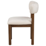 Faulkner Cream/Brown Oak Upholstered Dining Side Chair, Set of 2
