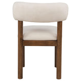 Faulkner Cream/Brown Oak Upholstered Dining Side Chair, Set of 2