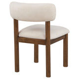 Faulkner Cream/Brown Oak Upholstered Dining Side Chair, Set of 2