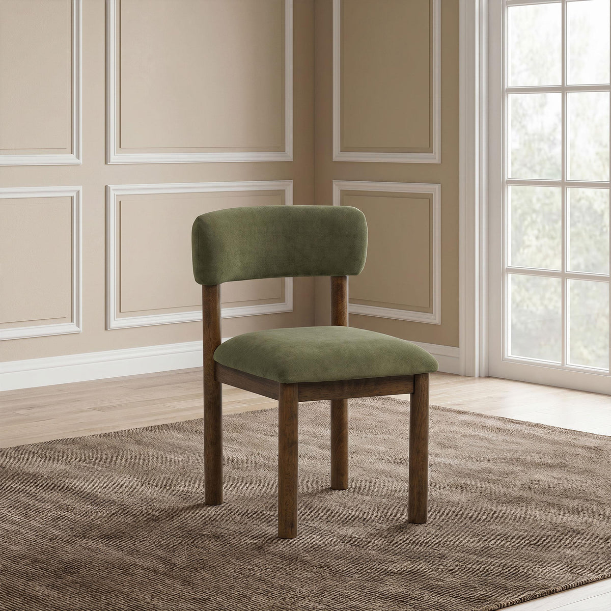 Faulkner Moss Green Upholstered Dining Side Chair, Set of 2 from Coaster - Luna Furniture