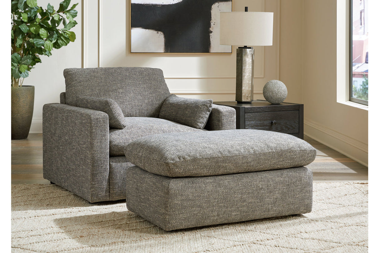 Dramatic Granite Sofa, Loveseat, Oversized Chair and Ottoman from Ashley - Luna Furniture
