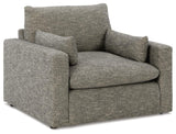 Dramatic Chair and Ottoman in Granite from Ashley - Luna Furniture