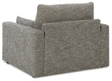 Dramatic Chair and Ottoman in Granite from Ashley - Luna Furniture