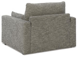Dramatic Chair and Ottoman in Granite from Ashley - Luna Furniture