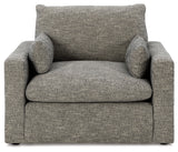 Dramatic Chair and Ottoman in Granite from Ashley - Luna Furniture