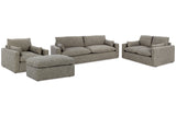 Dramatic Granite Sofa, Loveseat, Oversized Chair and Ottoman from Ashley - Luna Furniture