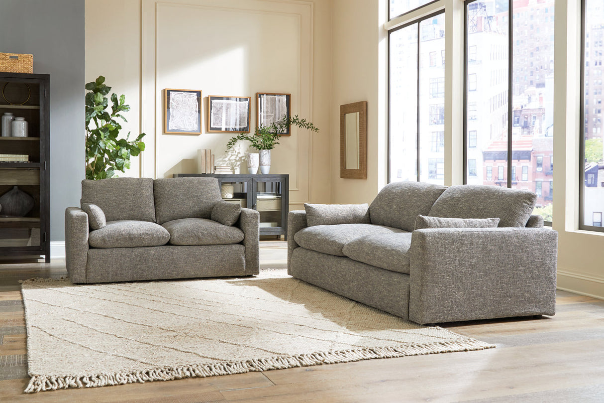Dramatic Granite Sofa, Loveseat, Oversized Chair and Ottoman from Ashley - Luna Furniture