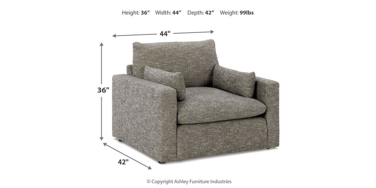 Dramatic Granite Sofa, Loveseat, Chair and Ottoman from Ashley - Luna Furniture