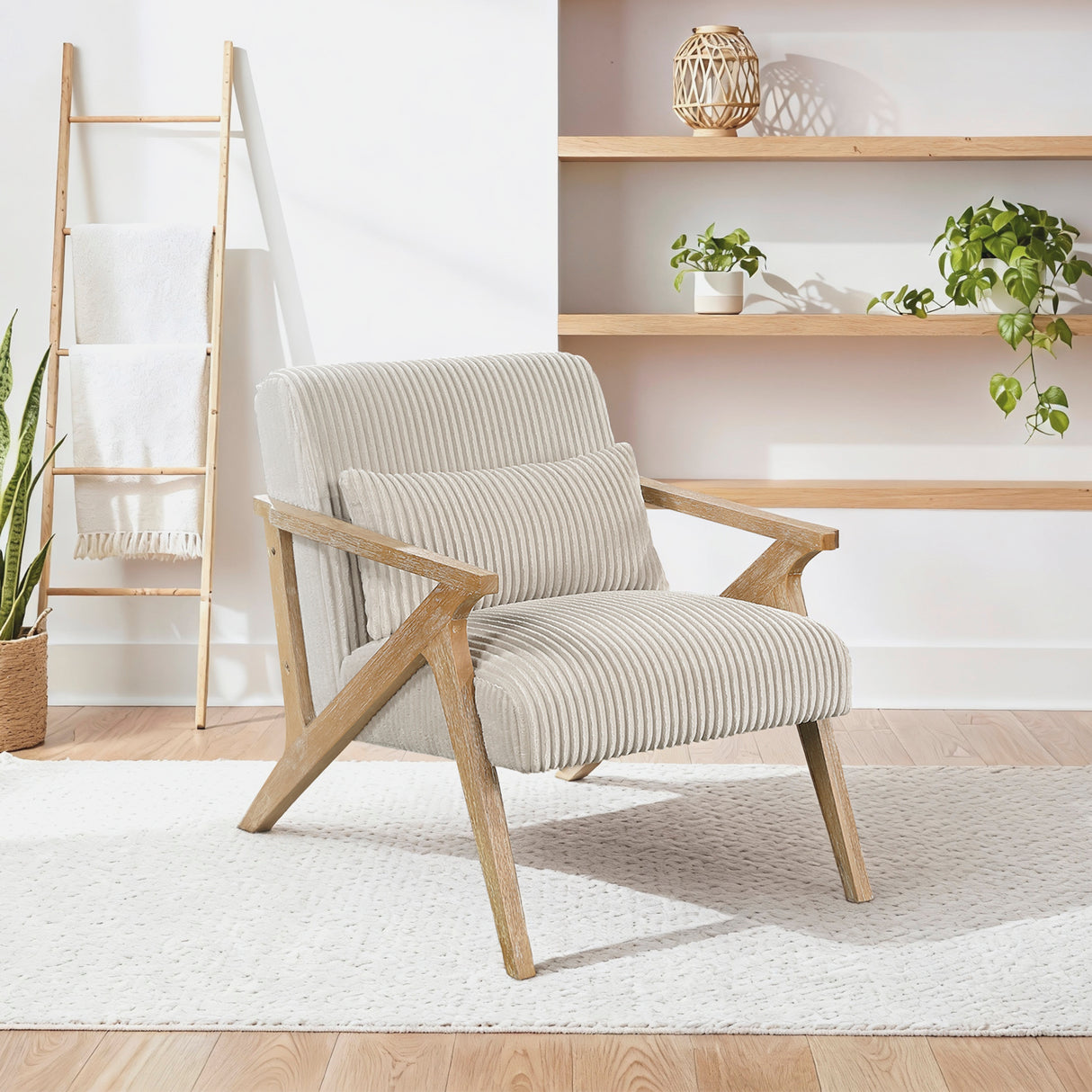 Chevron Beige Accent Chair from Homelegance - Luna Furniture