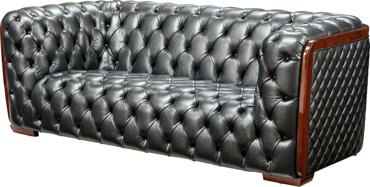 415 Gray Top-Grain Leather Sofa from ESF Furniture - Luna Furniture