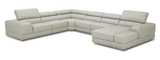 1576 Kuka Light Gray Top-Grain Leather RAF Chaise Sectional from ESF Furniture - Luna Furniture
