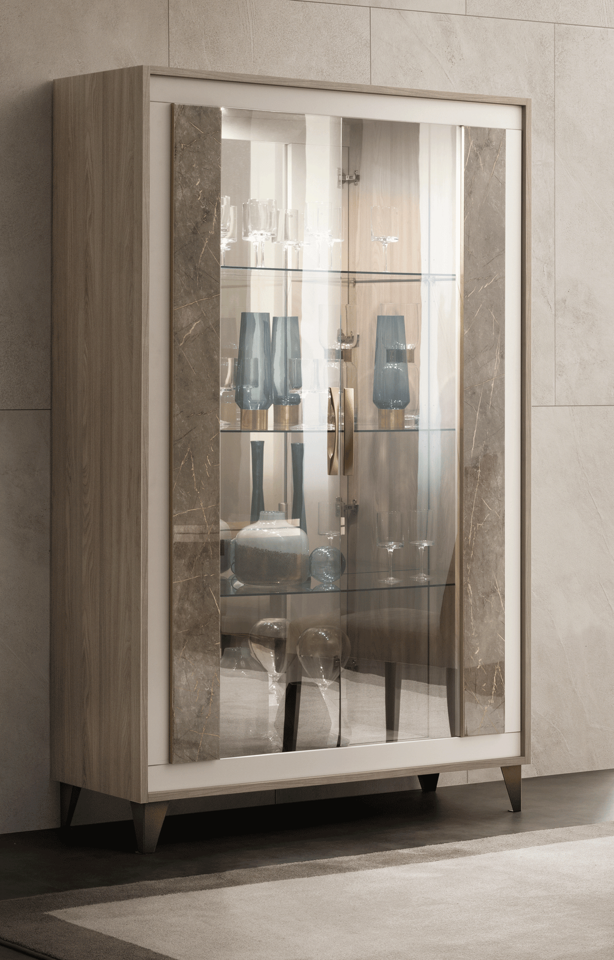 Arredo Ambra 2-Door Glass Cabinet from ESF Furniture - Luna Furniture