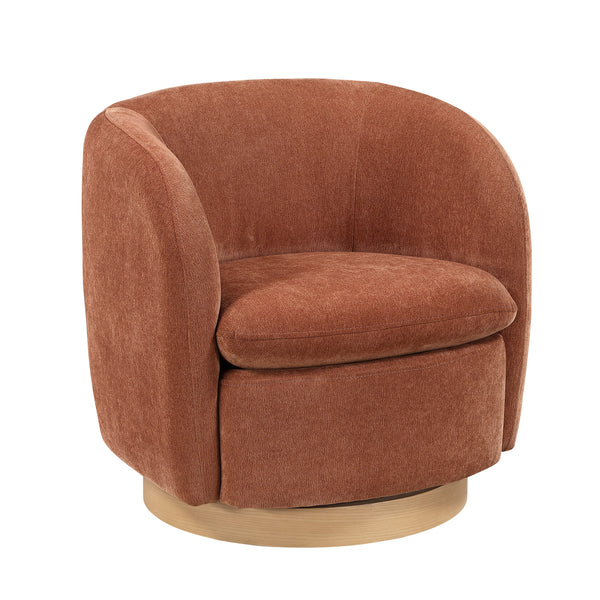 Synova Brown Chenille Swivel Chair