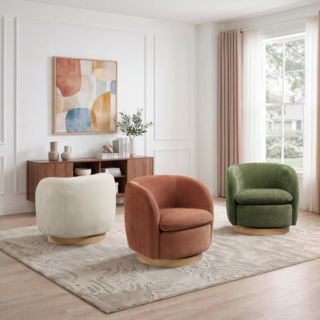 Synova Brown Chenille Swivel Chair from Homelegance - Luna Furniture