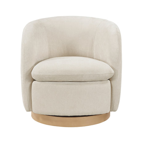Synova Taupe Chenille Swivel Chair from Homelegance - Luna Furniture