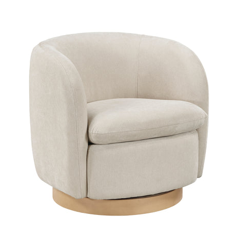 Synova Taupe Chenille Swivel Chair from Homelegance - Luna Furniture