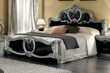 Barocco Bed QS Black/Silver + Slats Frame Set from ESF Furniture - Luna Furniture