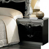 Barocco Night Stand Black-Silver from ESF Furniture - Luna Furniture