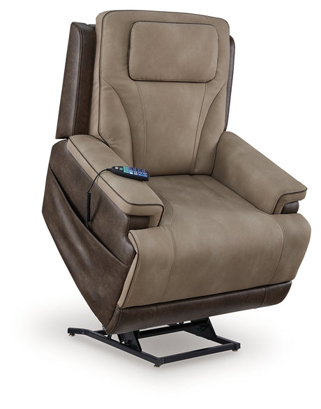 4Z-Peaceful Pause Sand Power Lift Recliner from Ashley - Luna Furniture