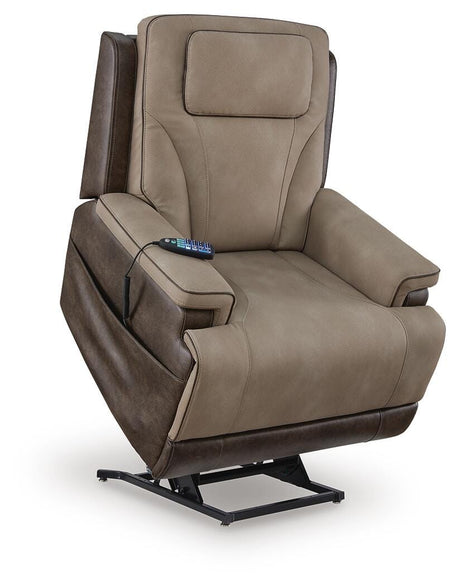 4Z-Peaceful Pause Sand Power Lift Recliner from Ashley Furniture - Luna Furniture