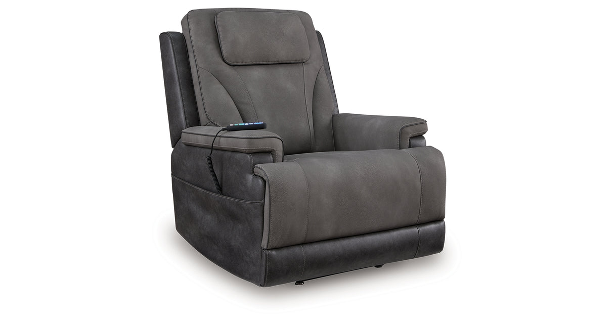 4Z-Peaceful Pause Slate Power Lift Recliner from Ashley - Luna Furniture