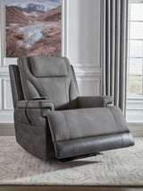 4Z-Peaceful Pause Slate Power Lift Recliner from Ashley - Luna Furniture