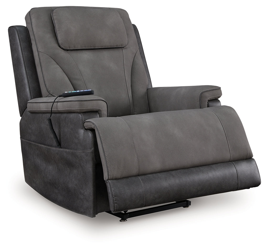 4Z-Peaceful Pause Slate Power Lift Recliner from Ashley - Luna Furniture
